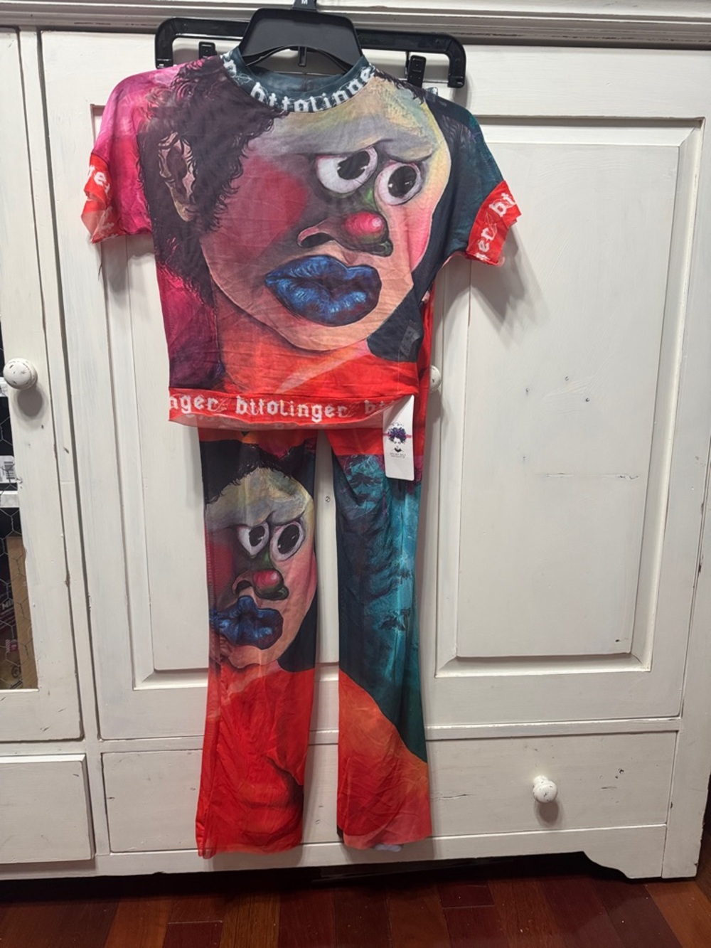Artistic Portrait Two-Piece Pantsuit - Multi-Color